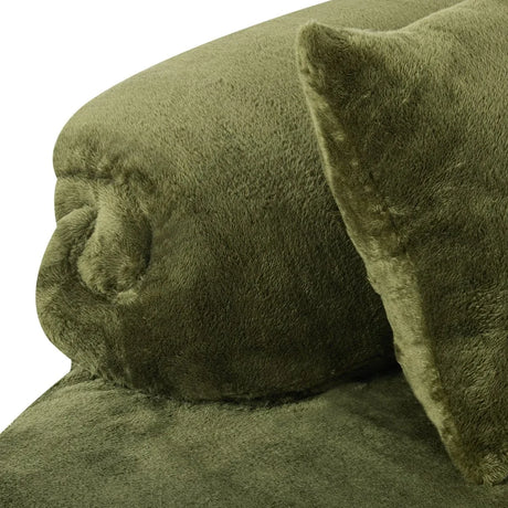 Green Modular Velvet Curved 4-Seat Sofa - Omega Lifestyles