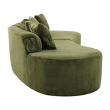 Green Modular Velvet Curved 4-Seat Sofa - Omega Lifestyles