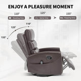 Heat Massage Medium - Firm Faux Leather Swivel Recliner Chair - Restanew - Omega Lifestyles
