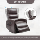 Heat Massage Medium - Firm Faux Leather Swivel Recliner Chair - Restanew - Omega Lifestyles