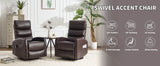 Heat Massage Medium - Firm Faux Leather Swivel Recliner Chair - Restanew - Omega Lifestyles