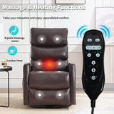 Heat Massage Medium - Firm Faux Leather Swivel Recliner Chair - Restanew - Omega Lifestyles