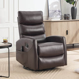 Heat Massage Medium - Firm Faux Leather Swivel Recliner Chair - Restanew - Omega Lifestyles