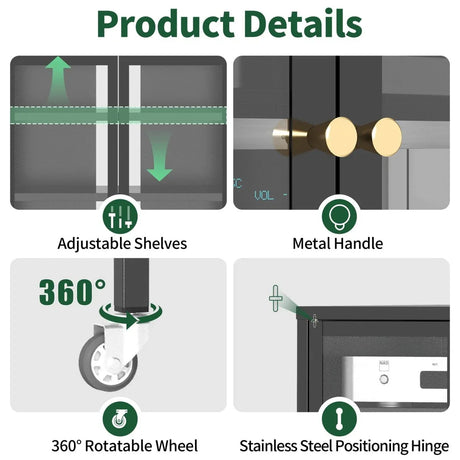 Heavy-Duty Metal AV Media Storage Cabinet With Wheels - Omega Lifestyles