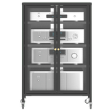 Heavy-Duty Metal AV Media Storage Cabinet With Wheels - Omega Lifestyles