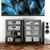 Heavy-Duty Metal AV Media Storage Cabinet With Wheels - Omega Lifestyles