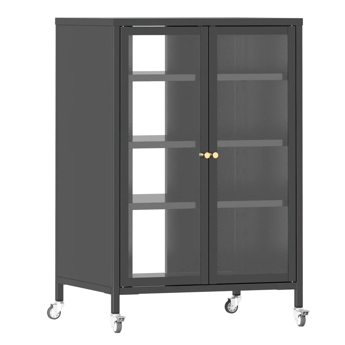 Heavy-Duty Metal AV Media Storage Cabinet With Wheels - Omega Lifestyles