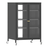 Heavy-Duty Metal AV Media Storage Cabinet With Wheels - Omega Lifestyles