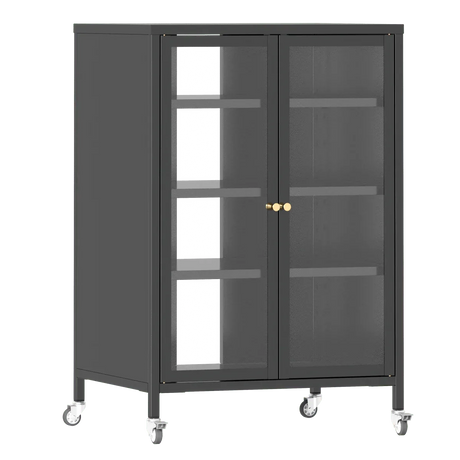 Heavy-Duty Metal AV Media Storage Cabinet With Wheels - Omega Lifestyles