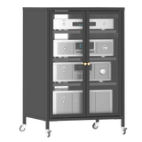 Heavy-Duty Metal AV Media Storage Cabinet With Wheels - Omega Lifestyles