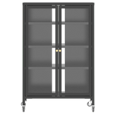 Heavy-Duty Metal AV Media Storage Cabinet With Wheels - Omega Lifestyles