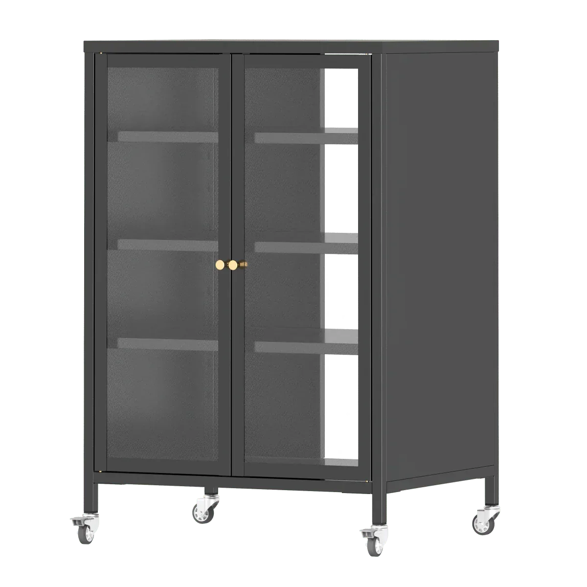 Heavy-Duty Metal AV Media Storage Cabinet With Wheels - Omega Lifestyles