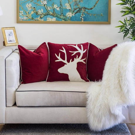 Holiday Velvet Accent Pillow With Plush Insert 20x20 - Restanew - Omega Lifestyles