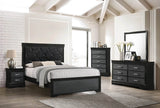 King Black Solid Wood Upholstered Panel Bed Frame - Restanew - Omega Lifestyles