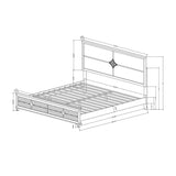 King Contemporary Solid Wood Panel Bed Frame With LED Lights - Restanew - Omega Lifestyles