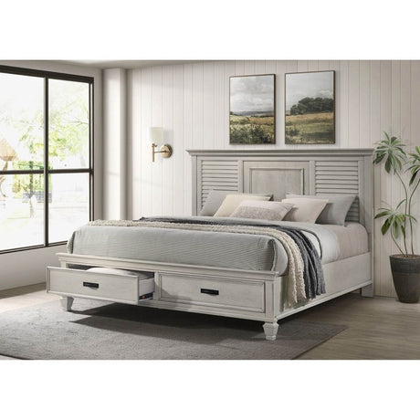 King Farmhouse Panel Wood Storage Bed Frame - Restanew - Omega Lifestyles