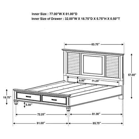 King Farmhouse Panel Wood Storage Bed Frame - Restanew - Omega Lifestyles