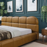 King Vegan Leather Biscuit-Tufted Platform Bed - Omega Lifestyles