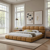 King Vegan Leather Biscuit-Tufted Platform Bed - Omega Lifestyles