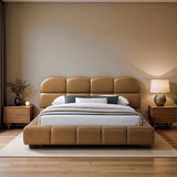 King Vegan Leather Biscuit-Tufted Platform Bed - Omega Lifestyles