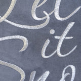 Let It Snow Embroidered 20x20 - Inch Cotton Throw Pillow - Restanew - Omega Lifestyles