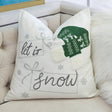 Let It Snow Embroidered 20x20 Inch Cotton Throw Pillow - Restanew - Omega Lifestyles