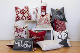 Let It Snow Embroidered 20x20 - Inch Cotton Throw Pillow - Restanew - Omega Lifestyles