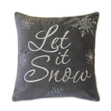 Let It Snow Embroidered 20x20 - Inch Cotton Throw Pillow - Restanew - Omega Lifestyles