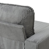 Light Grey Upholstered 3-Seat Sofa With Storage Ottoman - Omega Lifestyles