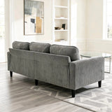 Light Grey Upholstered 3-Seat Sofa With Storage Ottoman - Omega Lifestyles