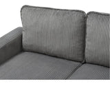 Light Grey Upholstered 3-Seat Sofa With Storage Ottoman - Omega Lifestyles