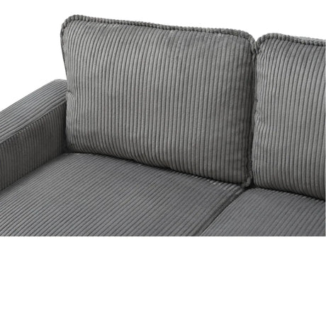 Light Grey Upholstered 3-Seat Sofa With Storage Ottoman - Omega Lifestyles