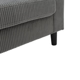Light Grey Upholstered 3-Seat Sofa With Storage Ottoman - Omega Lifestyles