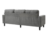 Light Grey Upholstered 3-Seat Sofa With Storage Ottoman - Omega Lifestyles