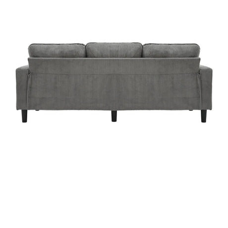 Light Grey Upholstered 3-Seat Sofa With Storage Ottoman - Omega Lifestyles