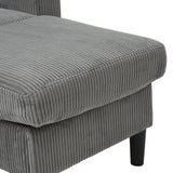 Light Grey Upholstered 3-Seat Sofa With Storage Ottoman - Omega Lifestyles