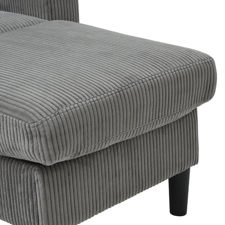 Light Grey Upholstered 3-Seat Sofa With Storage Ottoman - Omega Lifestyles