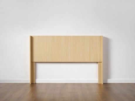 Light Natural Solid Wood Queen Wingback Fluted Panel Headboard - Restanew - Omega Lifestyles