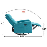 Manual Fabric Recliner Chair With Swivel And Rocker - Restanew - Omega Lifestyles