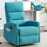 Manual Fabric Recliner Chair With Swivel And Rocker - Restanew - Omega Lifestyles