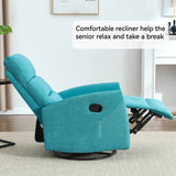 Manual Fabric Recliner Chair With Swivel And Rocker - Restanew - Omega Lifestyles