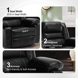Manual PU Leather Soft Massage Recliner Chair With Heating - Restanew - Omega Lifestyles