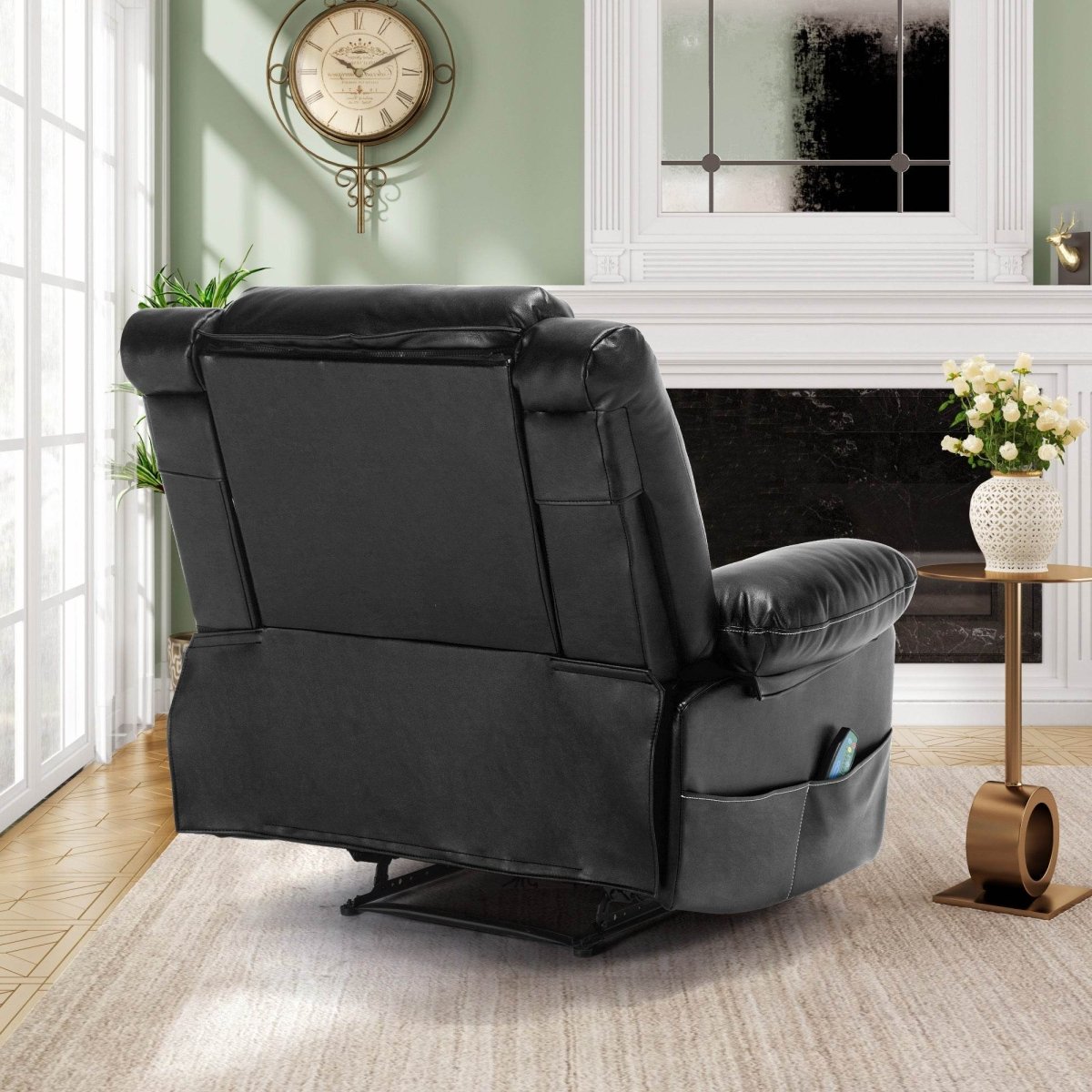Manual PU Leather Soft Massage Recliner Chair With Heating - Restanew - Omega Lifestyles