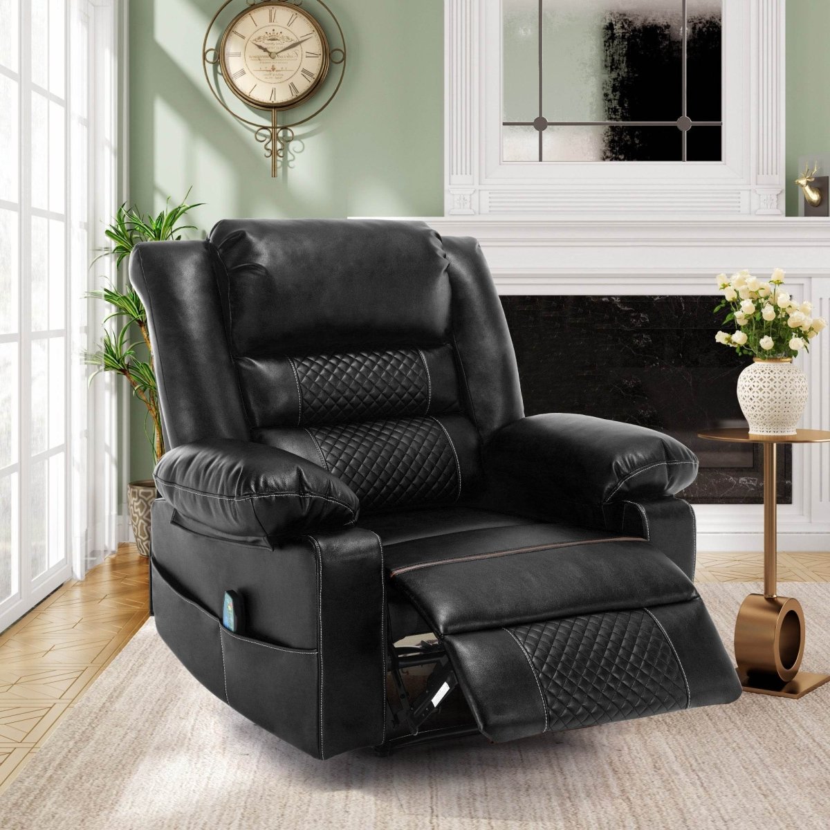 Manual PU Leather Soft Massage Recliner Chair With Heating - Restanew - Omega Lifestyles