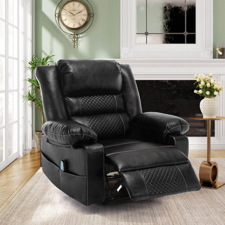 Manual PU Leather Soft Massage Recliner Chair With Heating - Restanew - Omega Lifestyles