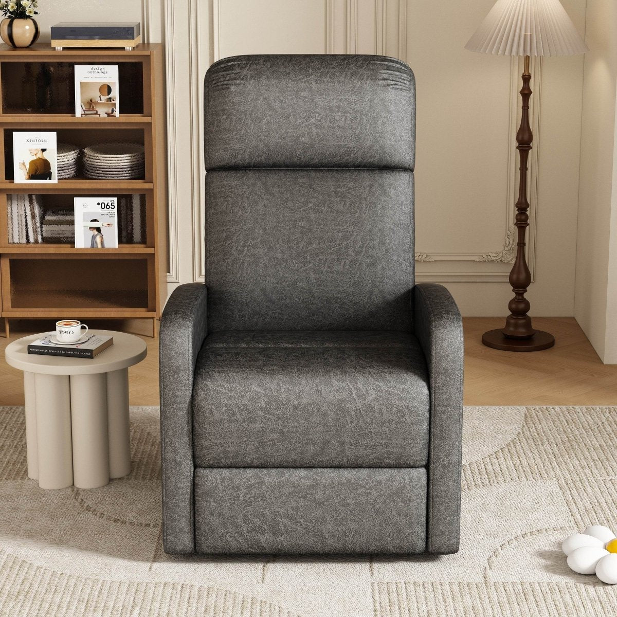Manual Recliner Chair Microfiber Upholstered Adjustable Backrest - Restanew - Omega Lifestyles