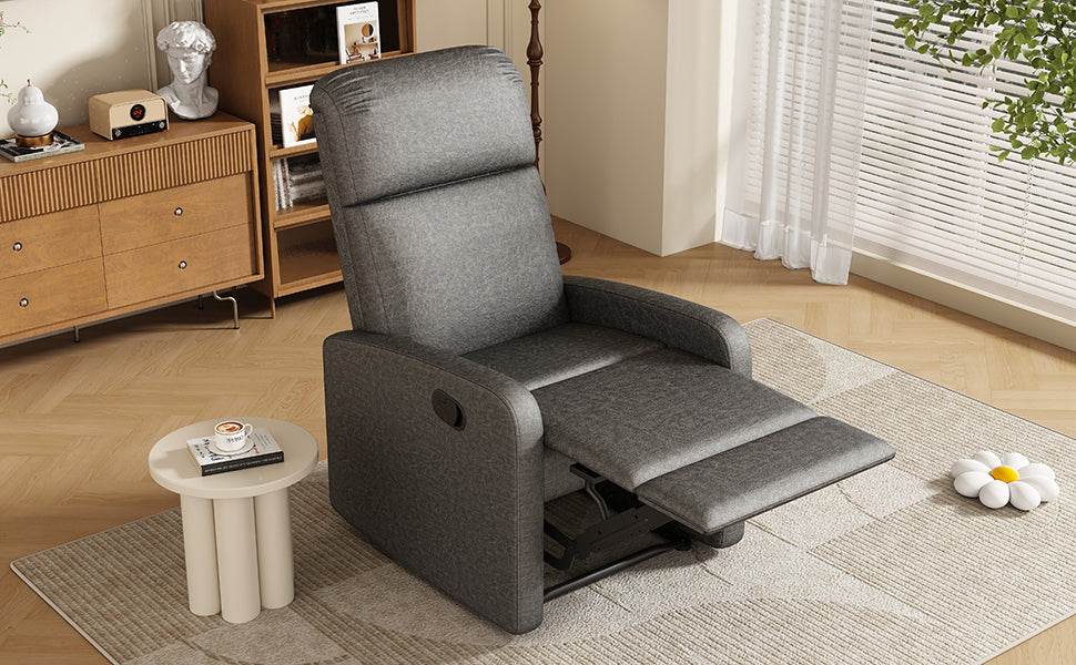 Manual Recliner Chair Microfiber Upholstered Adjustable Backrest - Restanew - Omega Lifestyles
