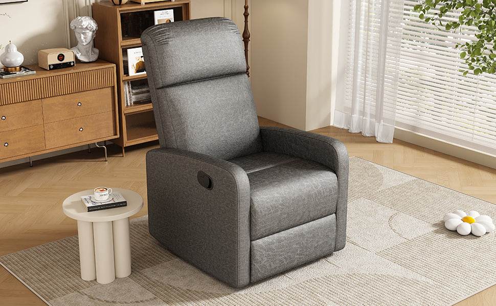 Manual Recliner Chair Microfiber Upholstered Adjustable Backrest - Restanew - Omega Lifestyles