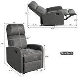 Manual Recliner Chair Microfiber Upholstered Adjustable Backrest - Restanew - Omega Lifestyles