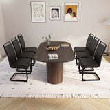 Medieval Modern MDF Dining Table With PU Armless Chairs Set - Omega Lifestyles